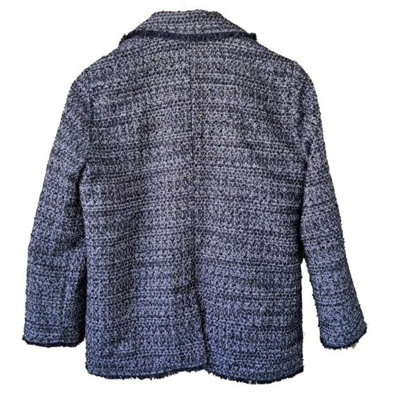 Revolve Cupcakes and Cashmere Gregory Tweed Fringe Blazer Jacket Black - Picture 8 of 9